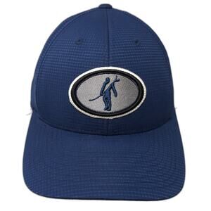 Toes On The Nose Fitted Hat Blue One Size Embroidered Flexfit Vent Holes